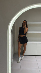 Conjunto Falda Short Negro