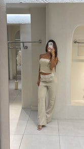 Conjunto Beige Encaje Pant