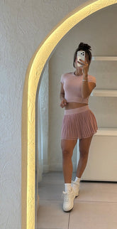 Conjunto Deportivo Falda Mesh Rosa