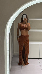 Conjunto Falda Larga Terracota