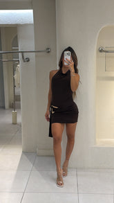 Vestido Marrón Hebilla