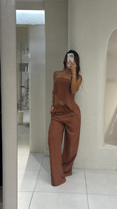 Conjunto Pantalón Strapless Chocolate