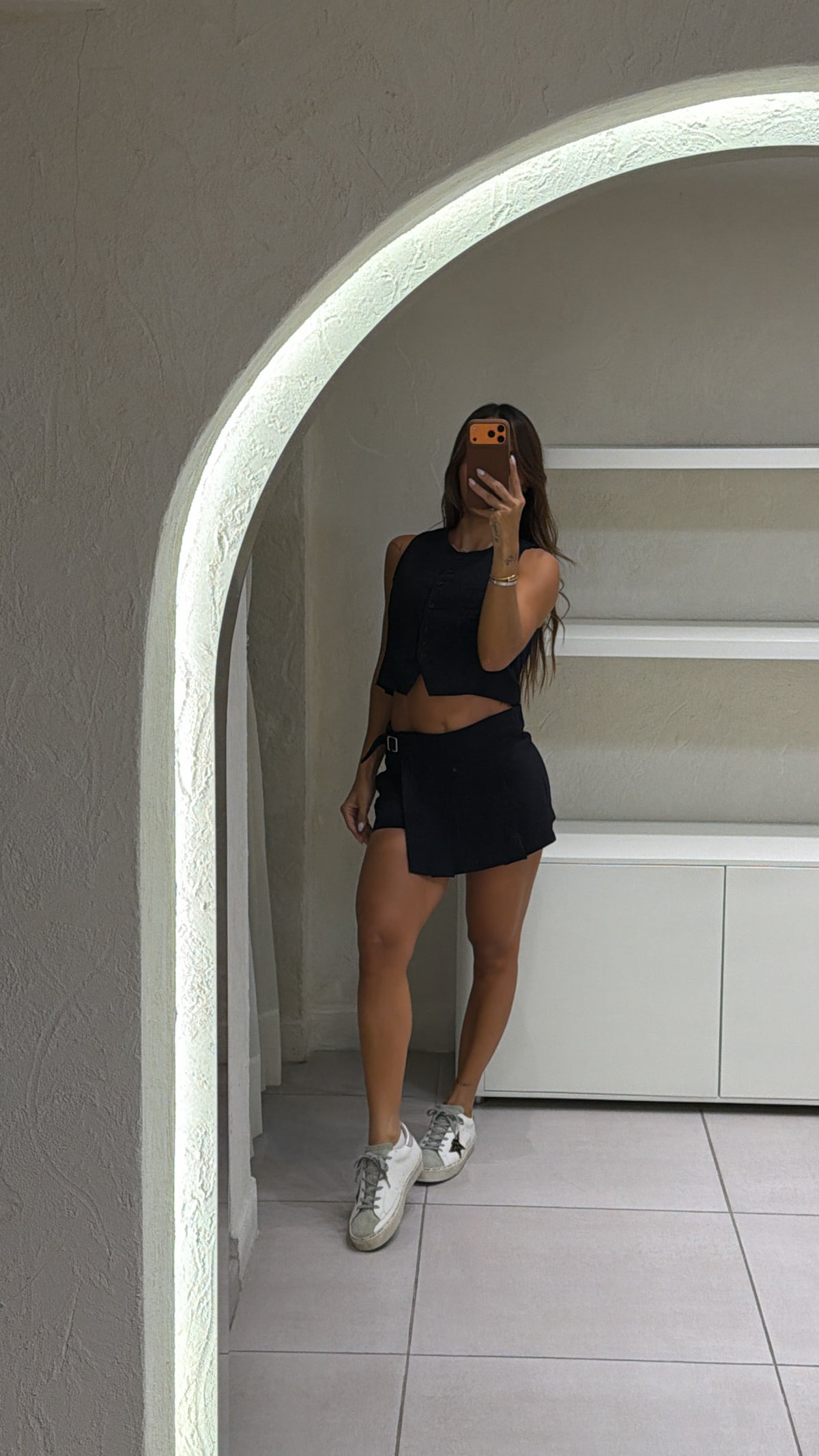 Conjunto Falda Short Negro