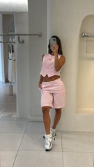 Conjunto Bermuda Top Rosa