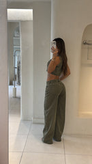 Conjunto Jean Desgaste Verde