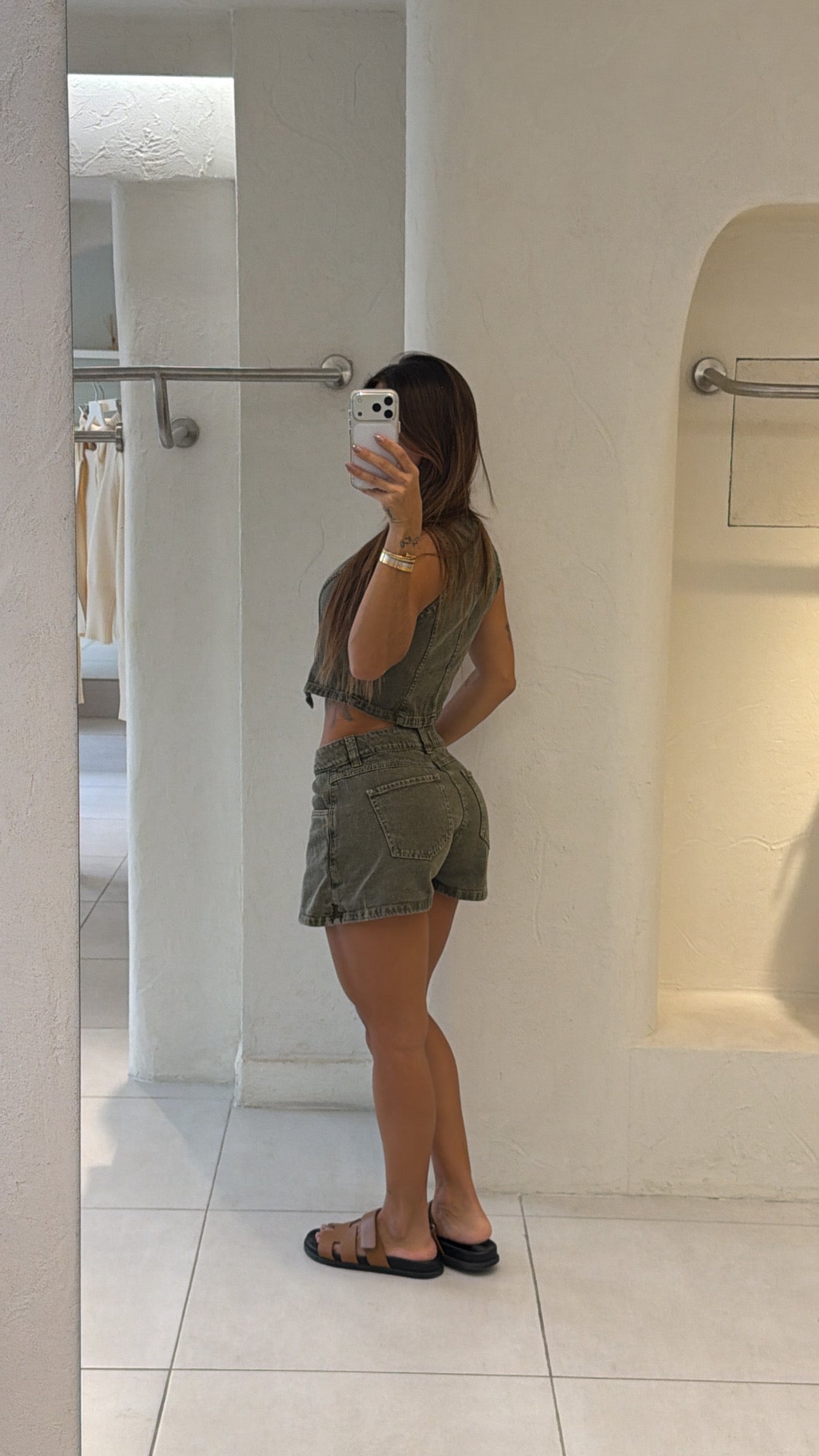 Conjunto Falda Short Jean Verde
