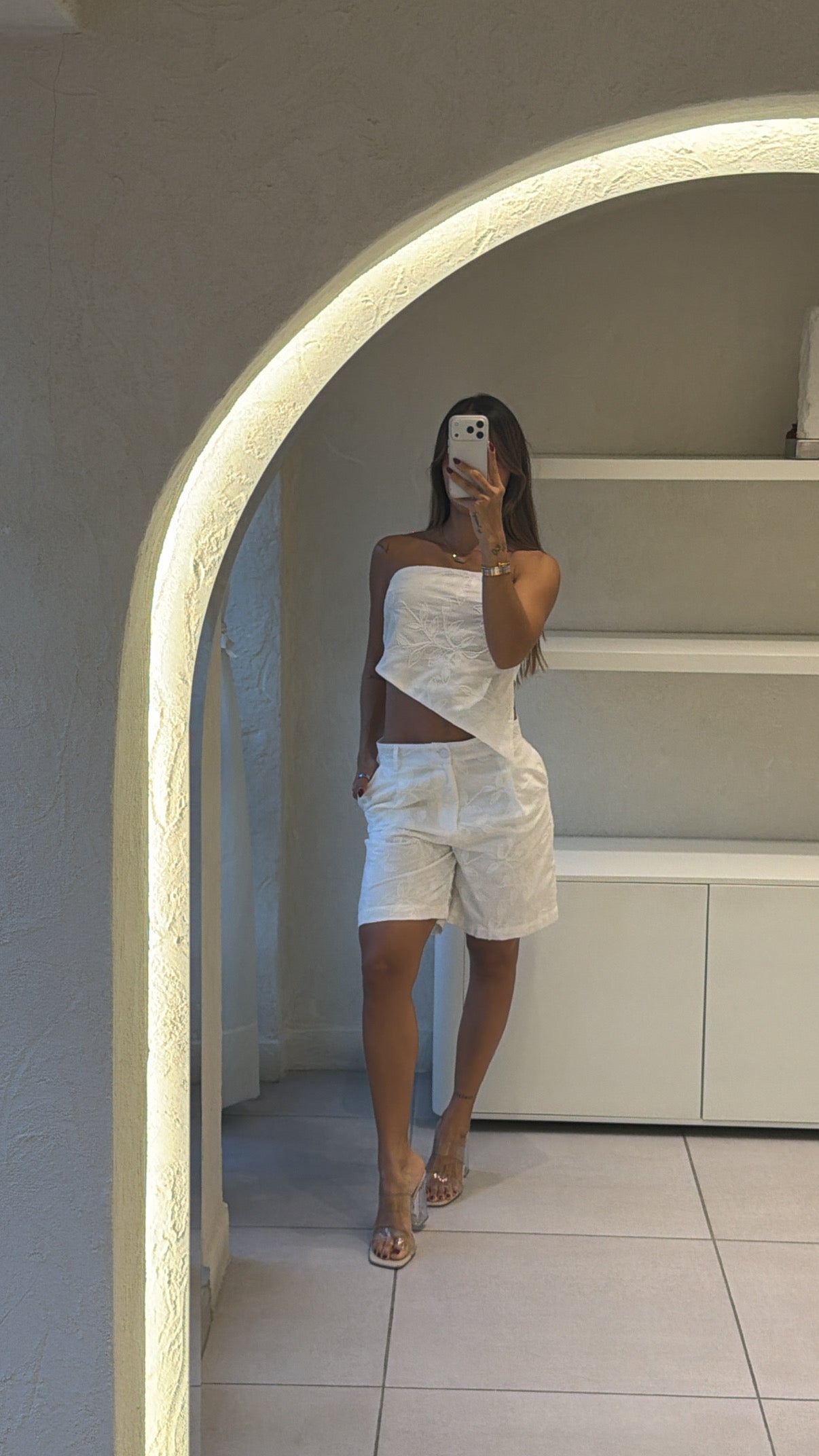 Conjunto Bermuda Flor Blanco