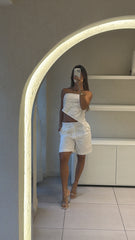 Conjunto Bermuda Flor Blanco