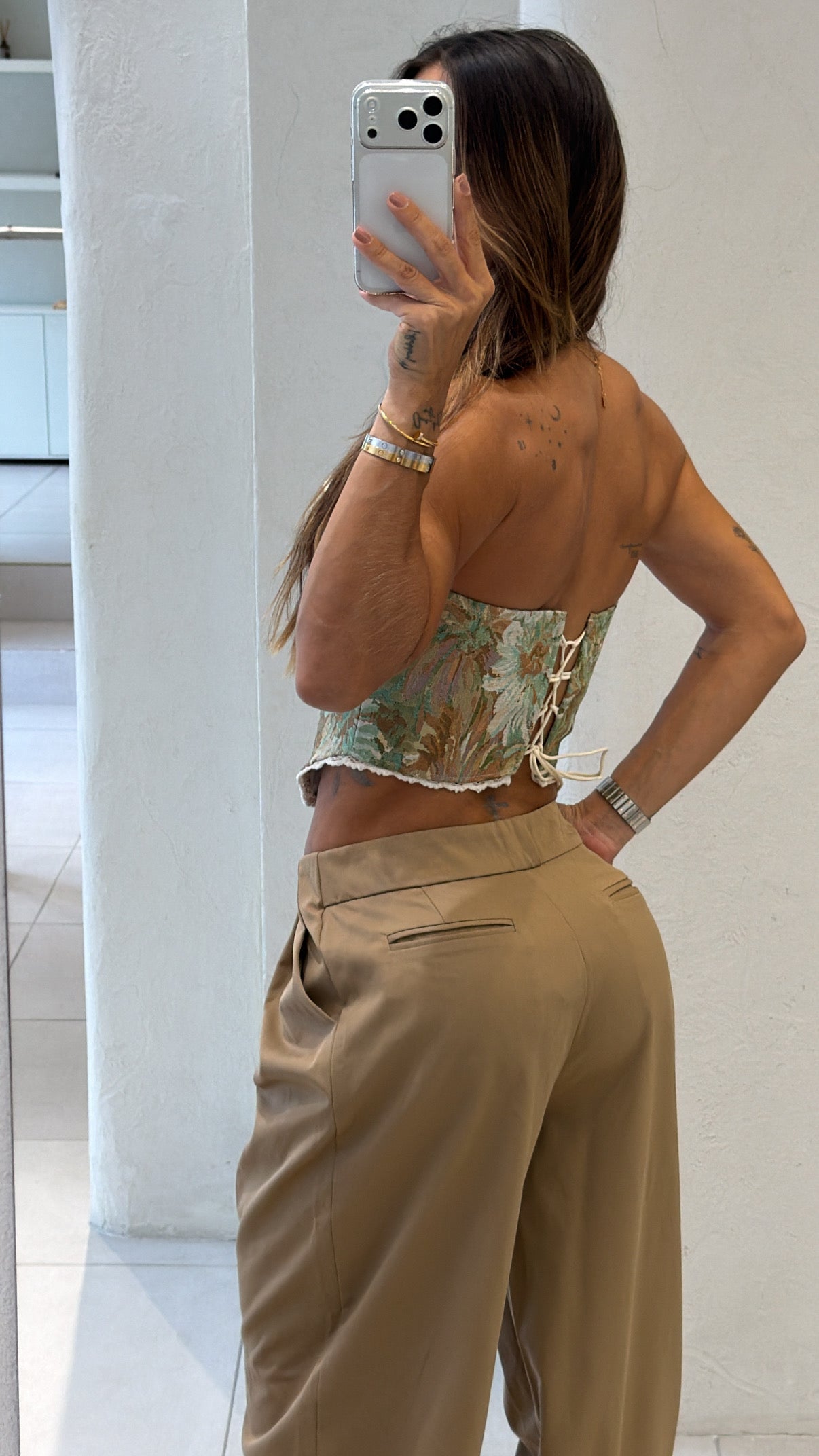 Corset Flores Verde