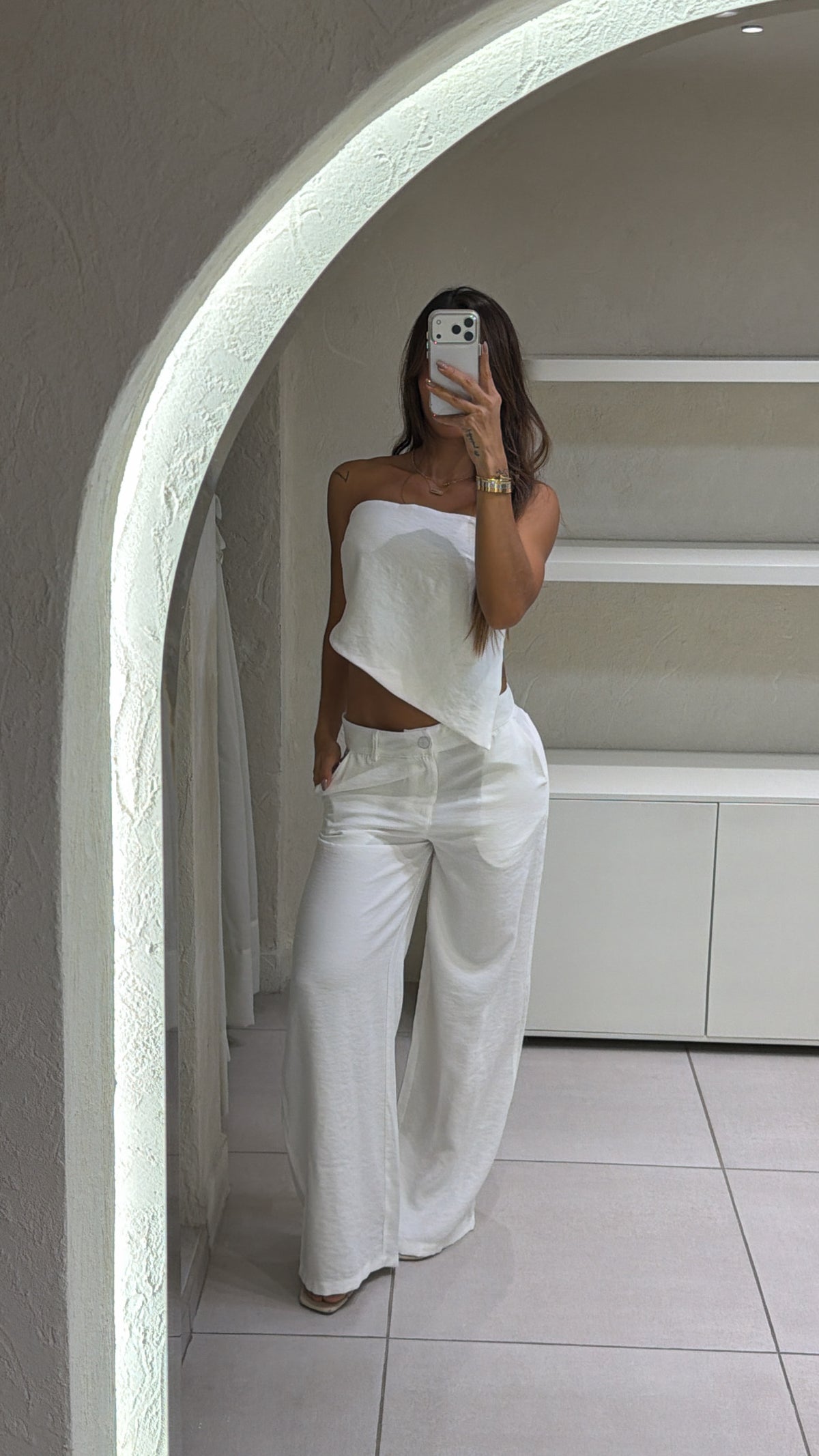 Conjunto Pantalón Strapless Blanco
