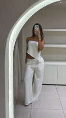 Conjunto Pantalón Strapless Blanco