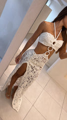 Vestido Largo Tejido Blanco
