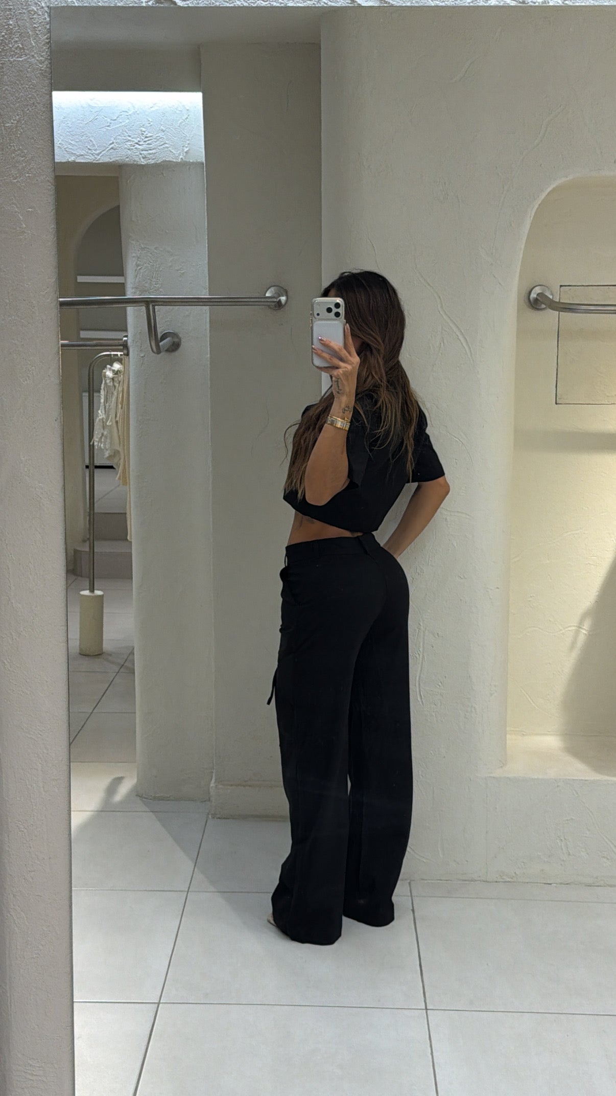 Conjunto Lino Pantalón Moños Negro