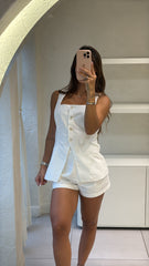 Conjunto Short Top Largo Blanco