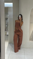 Conjunto Pantalón Strapless Chocolate