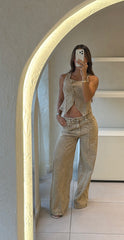 Conjunto Largo Beige Desgaste