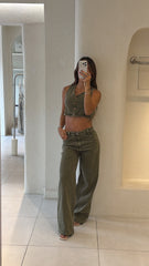 Conjunto Jean Desgaste Verde