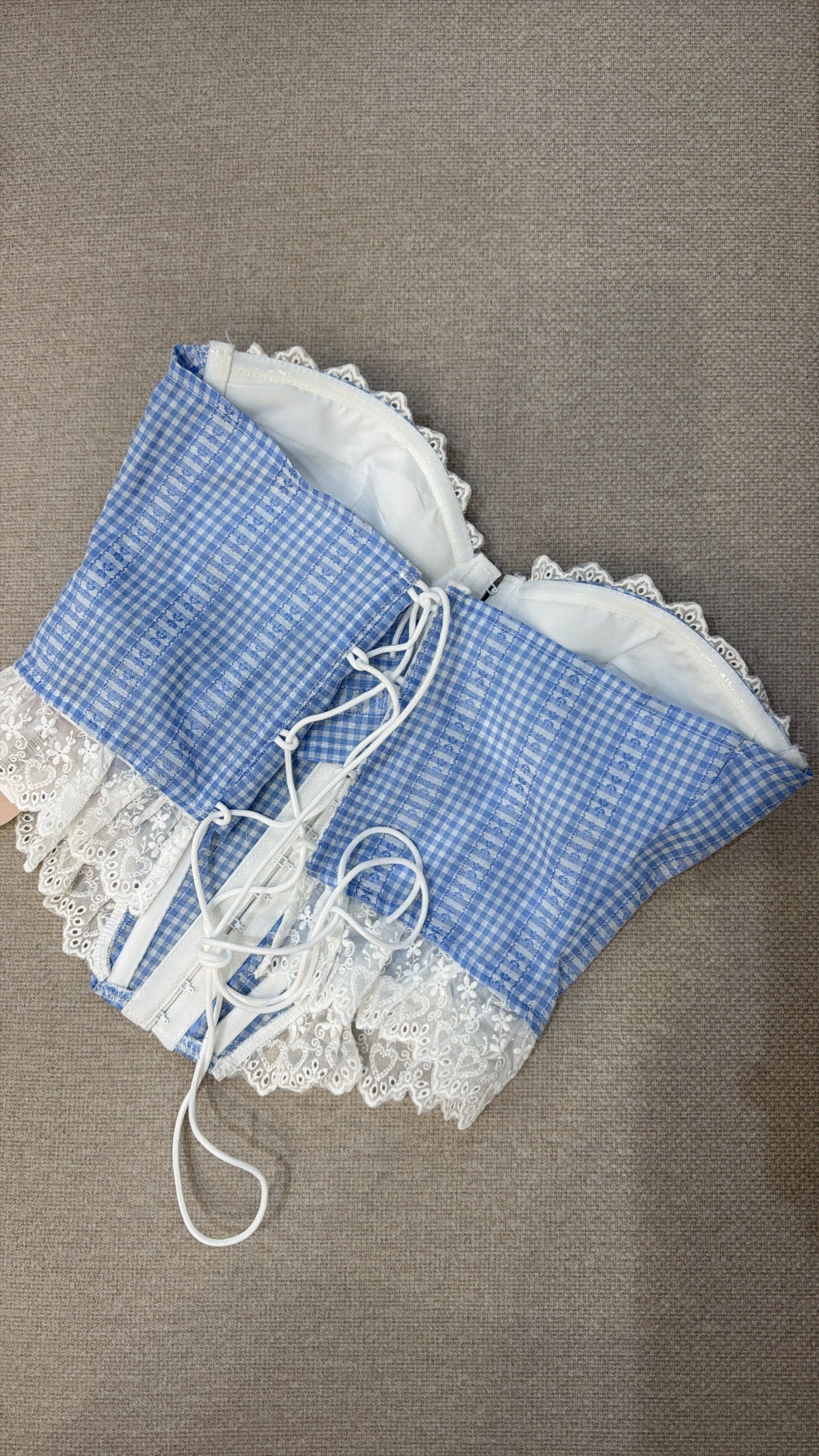 Corset Cuadros Azul Blanco
