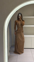 Vestido Largo Plisado