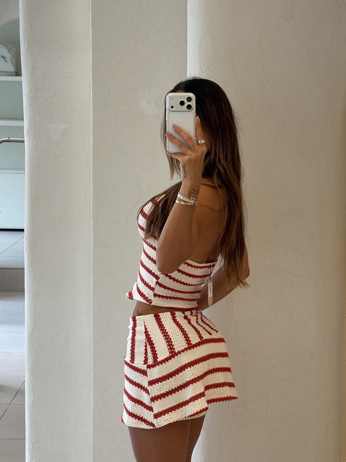 Conjunto Rayas Rojo