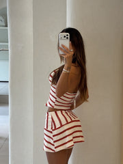 Conjunto Rayas Rojo