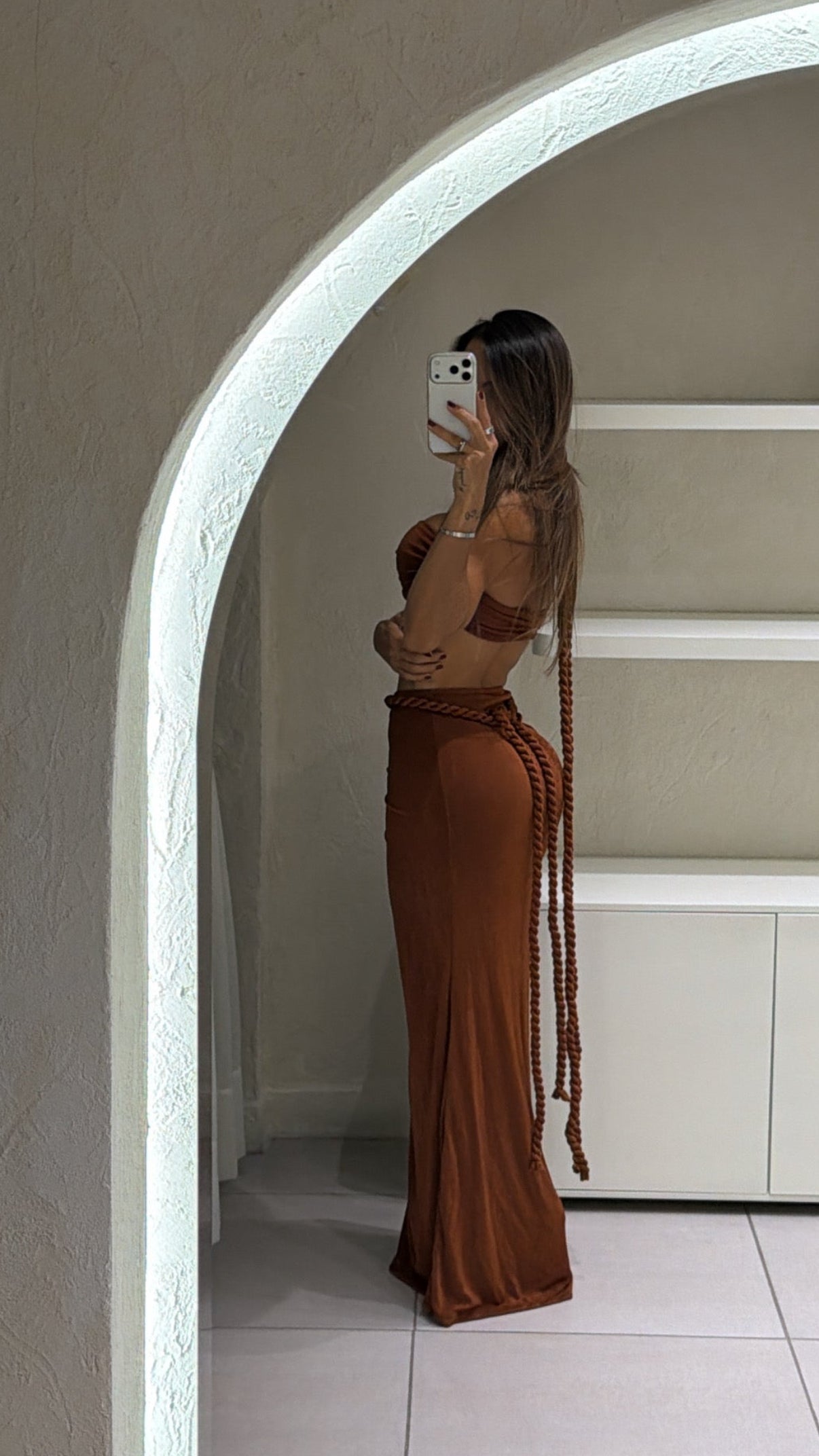 Conjunto Falda Larga Terracota