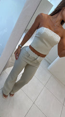 Conjunto Beige Encaje Pant