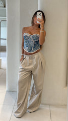 Corset Flores Azul