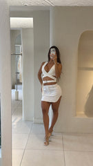 Conjunto Falda Jean Blanco Wt