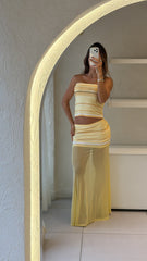 Conjunto Amarillo Falda Larga