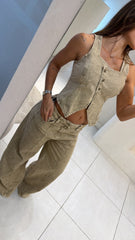 Conjunto Largo Beige Desgaste