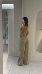Conjunto Largo Beige Desgaste