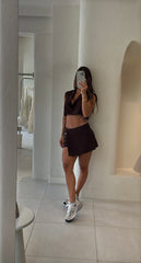 Conjunto Short Chocolate Chaleco