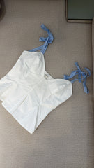 Top Blanco Azul
