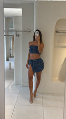 Conjunto Falda Jean Abierto