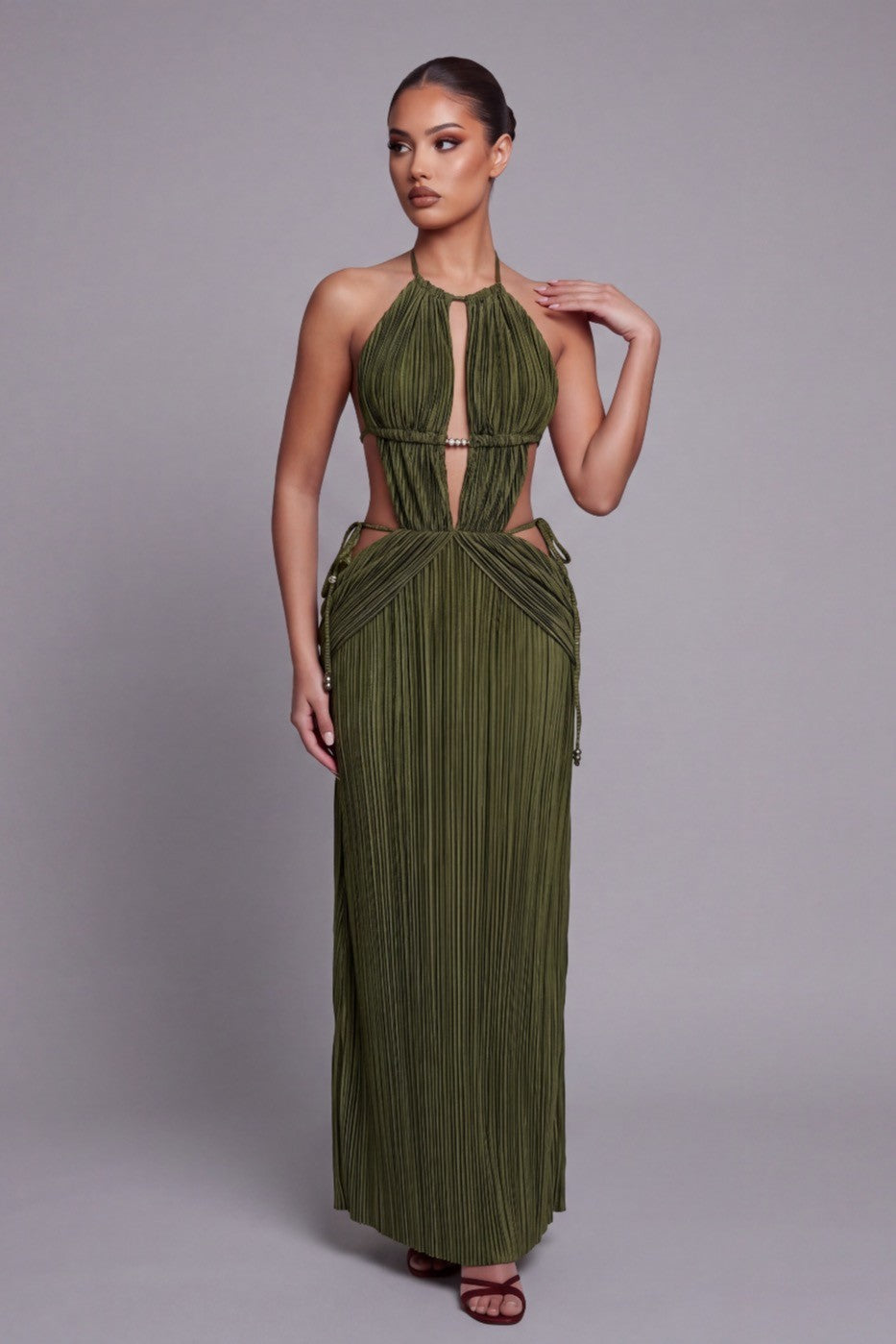 Vestido Largo Plisado